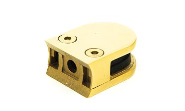 Стеклодержатель литой с вставками под стекло 8 мм (4+4 мм), закругленный под Ø38.1 мм, 40х22х50, золотой k001-88 купить в Волгограде