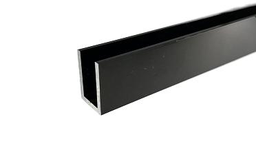 П-образный профиль 19x13, L=2500, под стекло 8 мм, алюминий анодированный в черный глянцевый t756-2500 AND BL купить в Волгограде