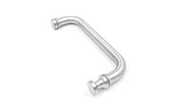 Дверная ручка с кнобом для стекла 8-10 мм, 19х201 мм, отверстие 12 мм, шлифованная t623-200 SSS купить в Волгограде