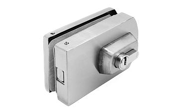 Замок для стеклянной двери вертикальный с ответной частью на стену и пол, шлифованный, вырез 15 t135 SSS купить в Волгограде