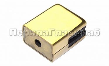 Стеклодержатель штампованный квадратный на плоскость для стекла 8 мм (4+4 мм), полированный, под золото (AISI 304) Фk352-88 купить в Волгограде