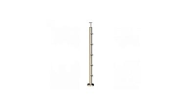 Стойка круглая Ø38.1: 5 ригеледержателей, полированная, высота 950 мм (AISI 304) k715 купить в Волгограде