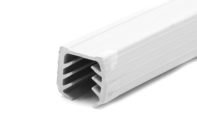 Уплотнитель в поручень с пазом 24х24 для стекла 10мм, EPDM СЕРЫЙ Фk312-G 2