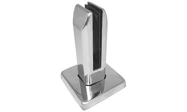 Стеклодержатель напольный, плоский 45х50х160 мм, для стекла 10 - 12 мм, полированный, без сверления стекла AISI 304 k282 купить в Волгограде