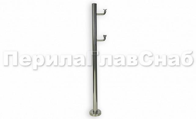Стойка для пандуса: под 2 поручня Ø38,1 мм для инвалидов, полированная, высота 900 мм  (AISI 304) k750 2