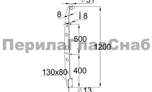 Стойка эксклюзивная с двумя основаниями под спайдер, крепление в торец, нерегулируемый ложемент с обхваном (AISI 304) k778 2