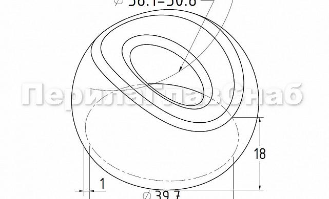 Наконечник штампованный (СПС) прямой 90° на трубу Ø38.1 мм, для поручня Ø38.1 мм, полированный, нержавеющий, AISI 304, 600Grit, k017-2 3