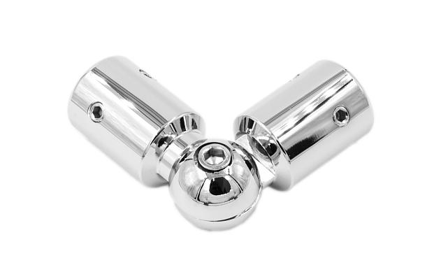 Соединитель труба-труба, шарнирный, цинк-хром полированный t915 PZn 6