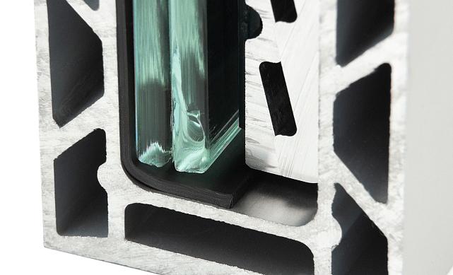 Комплект профиля зажимного для стекла 20мм и 10+10, с отверстием, НЕАНОД. алюминий 100х60мм, т100-2-20 8