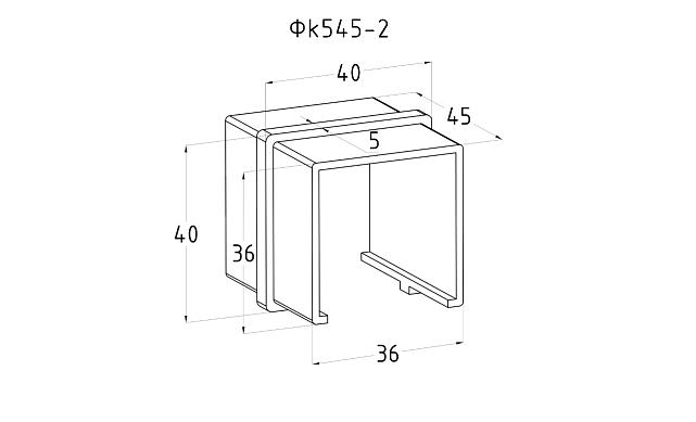 Соединитель для поручня 40х40 мм с пазом, полированный (AISI 304) Фk545-2 2