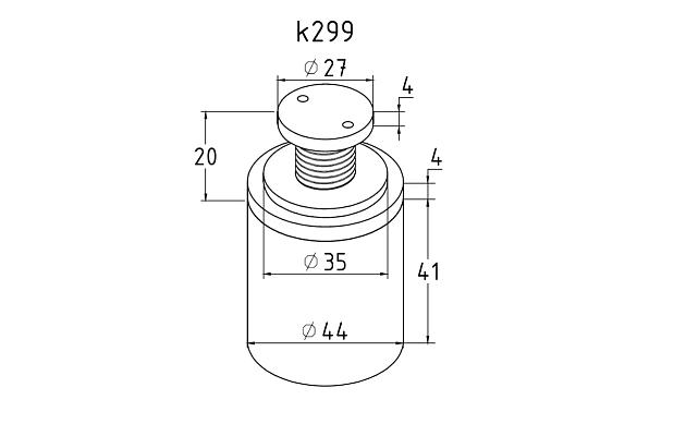 Крепеж спайдера к плоскому основанию О-БОЛТ, оцин.(винт AISI 304) k299-2 2