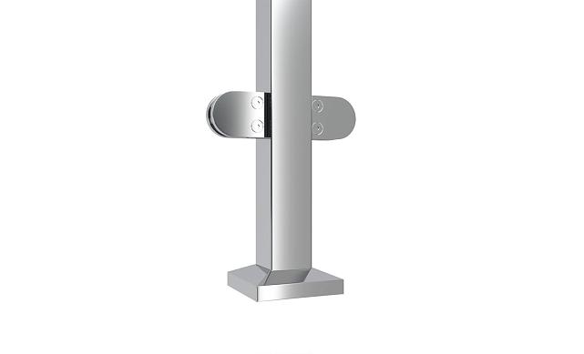 Стойка квадратная 40х40: 4 литых стеклодержателя, шлифованная, высота 950 мм AISI 304 k746-7 4