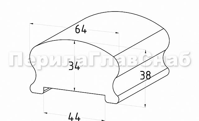 Пластиковый поручень фигурный текстурный, цвет беленый дуб, длина 4м k899-3  2