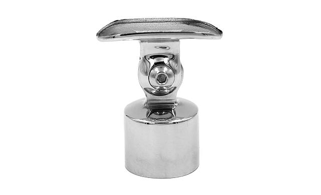 Наконечник наружный на стойку Ø25.4 мм, с регулируемым ложементом под трубу Ø38.1 мм, литой, полированный, нержавеющий AISI 304, k326 4