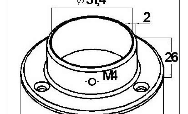 Фланец для трубы Ø50.8 мм, Ø90х3 мм, полированный, литой, золото k022-88 3