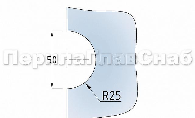 Коннектор стена-стекло с монтажной пластиной, шлифованный, вырез 09 t192 SSS 4