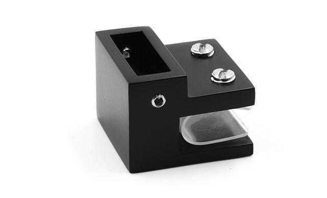 Коннектор торцевой труба-стекло 30х10 мм, нержавеющая сталь AISI 304, черная t467 BL 7