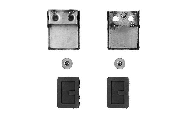 Стеклодержатель штампованный  под стекло 8 мм (4+4 мм), квадратный, под стойку Ø38.1 мм (40х24х48), полированный (AISI 304) k351 8