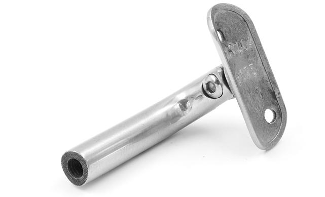 Держатель поручня выносной на стойку, с регул. ложементом под Ø38.1 мм, резьба внутр. М8, шлифованный, (aisi 304) k261-2 3