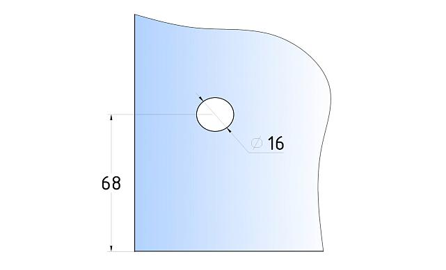 Стеклодержатель литой напольный, плоский 50х50х190 мм, для стекла 10-12 мм, черный RAL9005 мат, AISI 304  Фk275-2- BL 2
