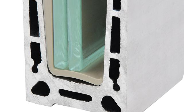 Комплект профиля зажимного для стекла 12 мм, с отверстиями, НЕАНОД, алюминий, k601-4-12 5