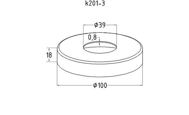 Низ стойки Ø38.1 мм, 100х20х0.8, шлифованный (AISI 304) k201-3 2