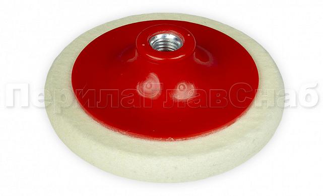 Войлок белый Ø125х20 мм, очищенный, на тарелке, сплошной k428 4