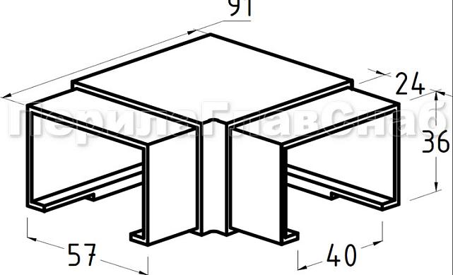 Отвод для поручня с пазом 40х60 мм, полированный (AISI 304) k542 2