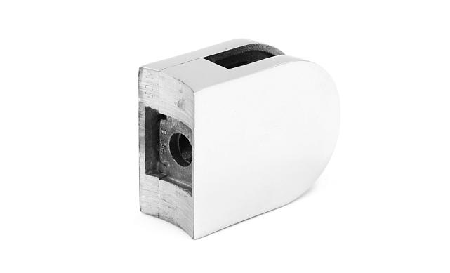 Стеклодержатель литой с вставками под стекло 8-10 мм, закругленный под Ø50.8 мм, 40х22х50, полированный, (AISI 304) k001-8 7