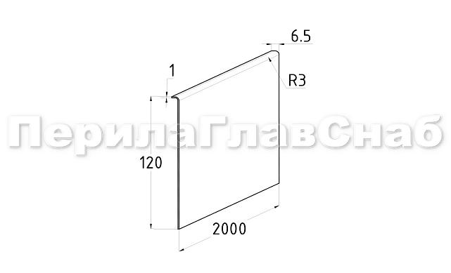 Накладка на профиль 601 (тыльная/лицевая), AISI 304 полированная k601-10  3
