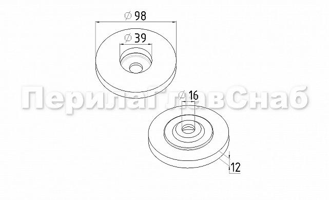 (Расходн.) круг абразивный из нетканого материала 100х12 мм, Grit 240-280 (на тарелке) k424-2 3