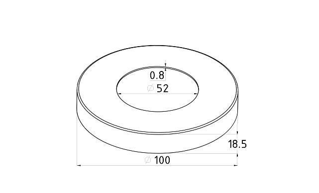 Низ стойки Ø50.8 мм, S=0.8 мм, 100х18 мм, золото k217-88 2