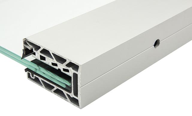 Комплект профиля зажимного для стекла 12мм и 6+6,с отверстиями, АНОД. алюминий 100х60мм, т100-1-12 8