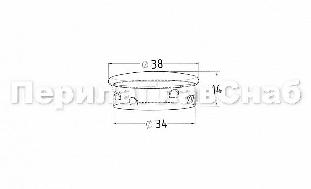 Заглушка штампованная для трубы Ø38.1х0.6 мм (AISI 316) полированная k036-8 2